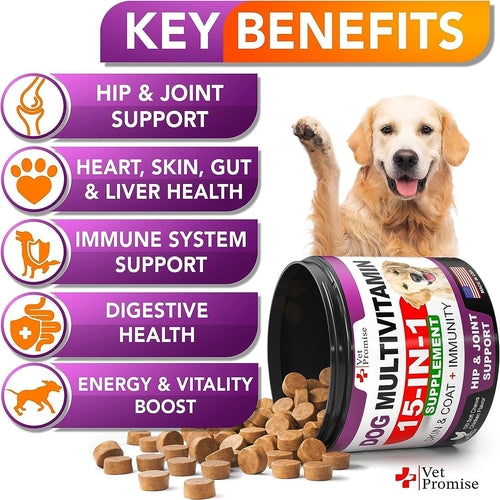 (2 Pack) Dog Multivitamin Chewable with Glucosamine Dog Vitamins