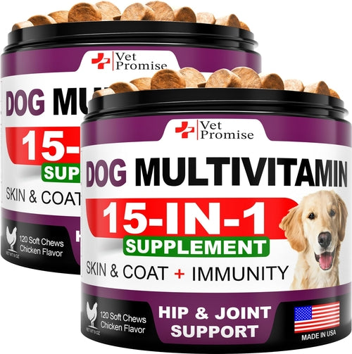 (2 Pack) Dog Multivitamin Chewable with Glucosamine Dog Vitamins